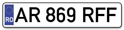 Placuta inmatriculare numar auto  AR-869-RFF, AR 869 RFF, AR869RFF