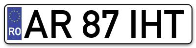 Placuta inmatriculare numar auto  AR-87-IHT, AR 87 IHT, AR87IHT