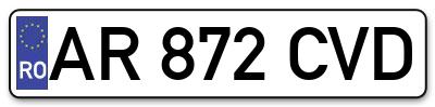 Placuta inmatriculare numar auto  AR-872-CVD, AR 872 CVD, AR872CVD