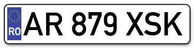 Placuta inmatriculare numar auto  AR-879-XSK, AR 879 XSK, AR879XSK