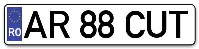 Placuta inmatriculare numar auto  AR-88-CUT, AR 88 CUT, AR88CUT