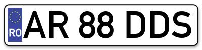 Placuta inmatriculare numar auto  AR-88-DDS, AR 88 DDS, AR88DDS