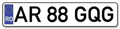 Placuta inmatriculare numar auto  AR-88-GQG, AR 88 GQG, AR88GQG