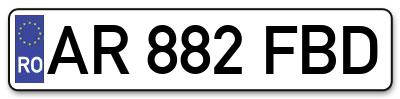 Placuta inmatriculare numar auto  AR-882-FBD, AR 882 FBD, AR882FBD