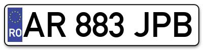 Placuta inmatriculare numar auto  AR-883-JPB, AR 883 JPB, AR883JPB