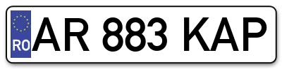 Placuta inmatriculare numar auto  AR-883-KAP, AR 883 KAP, AR883KAP