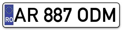 Placuta inmatriculare numar auto  AR-887-ODM, AR 887 ODM, AR887ODM