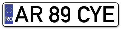 Placuta inmatriculare numar auto  AR-89-CYE, AR 89 CYE, AR89CYE