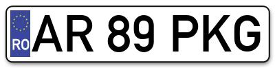 Placuta inmatriculare numar auto  AR-89-PKG, AR 89 PKG, AR89PKG