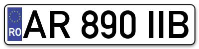 Placuta inmatriculare numar auto  AR-890-IIB, AR 890 IIB, AR890IIB