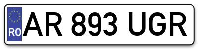 Placuta inmatriculare numar auto  AR-893-UGR, AR 893 UGR, AR893UGR