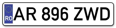 Placuta inmatriculare numar auto  AR-896-ZWD, AR 896 ZWD, AR896ZWD