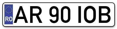 Placuta inmatriculare numar auto  AR-90-IOB, AR 90 IOB, AR90IOB