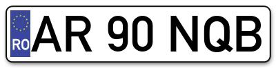Placuta inmatriculare numar auto  AR-90-NQB, AR 90 NQB, AR90NQB