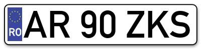 Placuta inmatriculare numar auto  AR-90-ZKS, AR 90 ZKS, AR90ZKS