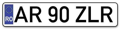 Placuta inmatriculare numar auto  AR-90-ZLR, AR 90 ZLR, AR90ZLR