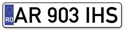Placuta inmatriculare numar auto  AR-903-IHS, AR 903 IHS, AR903IHS