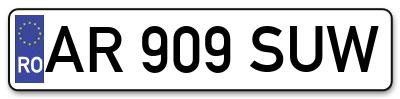 Placuta inmatriculare numar auto  AR-909-SUW, AR 909 SUW, AR909SUW