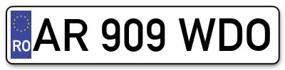 Placuta inmatriculare numar auto  AR-909-WDO, AR 909 WDO, AR909WDO