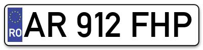Placuta inmatriculare numar auto  AR-912-FHP, AR 912 FHP, AR912FHP