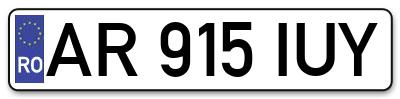 Placuta inmatriculare numar auto  AR-915-IUY, AR 915 IUY, AR915IUY