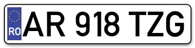 Placuta inmatriculare numar auto  AR-918-TZG, AR 918 TZG, AR918TZG