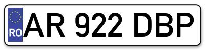 Placuta inmatriculare numar auto  AR-922-DBP, AR 922 DBP, AR922DBP