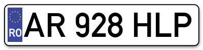 Placuta inmatriculare numar auto  AR-928-HLP, AR 928 HLP, AR928HLP