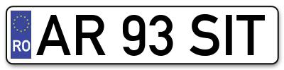 Placuta inmatriculare numar auto  AR-93-SIT, AR 93 SIT, AR93SIT