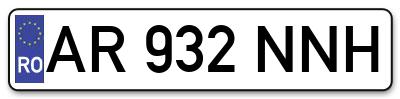 Placuta inmatriculare numar auto  AR-932-NNH, AR 932 NNH, AR932NNH