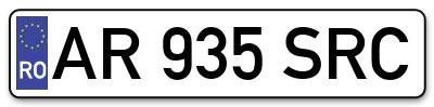 Placuta inmatriculare numar auto  AR-935-SRC, AR 935 SRC, AR935SRC