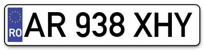 Placuta inmatriculare numar auto  AR-938-XHY, AR 938 XHY, AR938XHY
