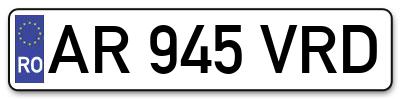Placuta inmatriculare numar auto  AR-945-VRD, AR 945 VRD, AR945VRD