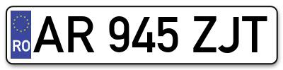 Placuta inmatriculare numar auto  AR-945-ZJT, AR 945 ZJT, AR945ZJT