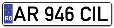 Placuta inmatriculare numar auto  AR-946-CIL, AR 946 CIL, AR946CIL