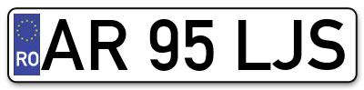 Placuta inmatriculare numar auto  AR-95-LJS, AR 95 LJS, AR95LJS