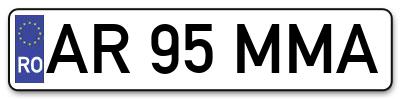 Placuta inmatriculare numar auto  AR-95-MMA, AR 95 MMA, AR95MMA