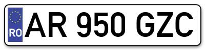Placuta inmatriculare numar auto  AR-950-GZC, AR 950 GZC, AR950GZC