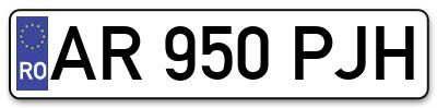 Placuta inmatriculare numar auto  AR-950-PJH, AR 950 PJH, AR950PJH