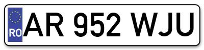 Placuta inmatriculare numar auto  AR-952-WJU, AR 952 WJU, AR952WJU