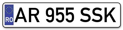 Placuta inmatriculare numar auto  AR-955-SSK, AR 955 SSK, AR955SSK