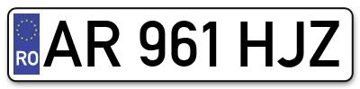 Placuta inmatriculare numar auto  AR-961-HJZ, AR 961 HJZ, AR961HJZ
