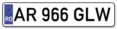 Placuta inmatriculare numar auto  AR-966-GLW, AR 966 GLW, AR966GLW