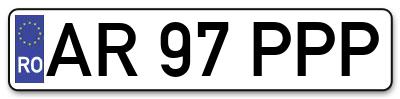 Placuta inmatriculare numar auto  AR-97-PPP, AR 97 PPP, AR97PPP