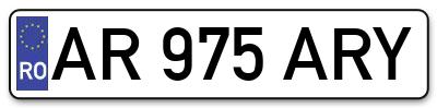 Placuta inmatriculare numar auto  AR-975-ARY, AR 975 ARY, AR975ARY
