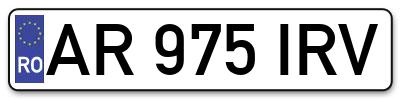 Placuta inmatriculare numar auto  AR-975-IRV, AR 975 IRV, AR975IRV