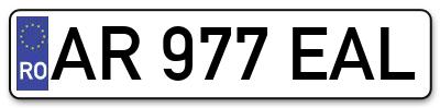 Placuta inmatriculare numar auto  AR-977-EAL, AR 977 EAL, AR977EAL