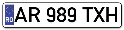 Placuta inmatriculare numar auto  AR-989-TXH, AR 989 TXH, AR989TXH