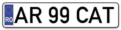 Placuta inmatriculare numar auto  AR-99-CAT, AR 99 CAT, AR99CAT