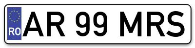Placuta inmatriculare numar auto  AR-99-MRS, AR 99 MRS, AR99MRS
